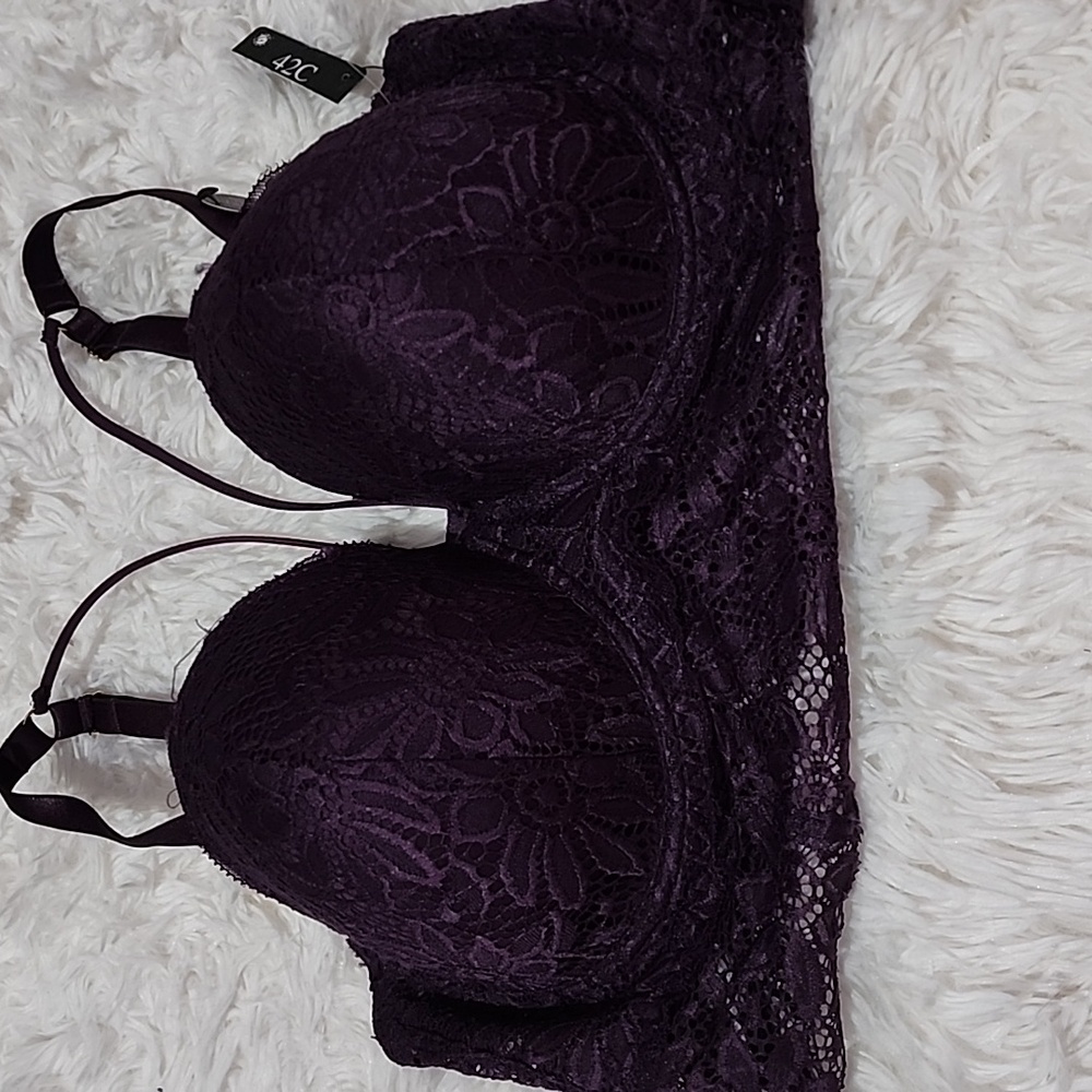 Body Frosting Brand New Elegant Purple Lace Bralette - Picture 5 of 11
